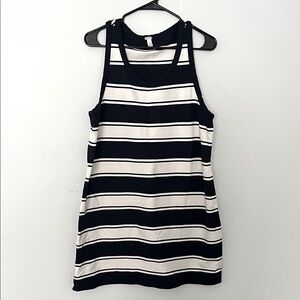 Striped‎ Sleeveless Dress - Blue and White